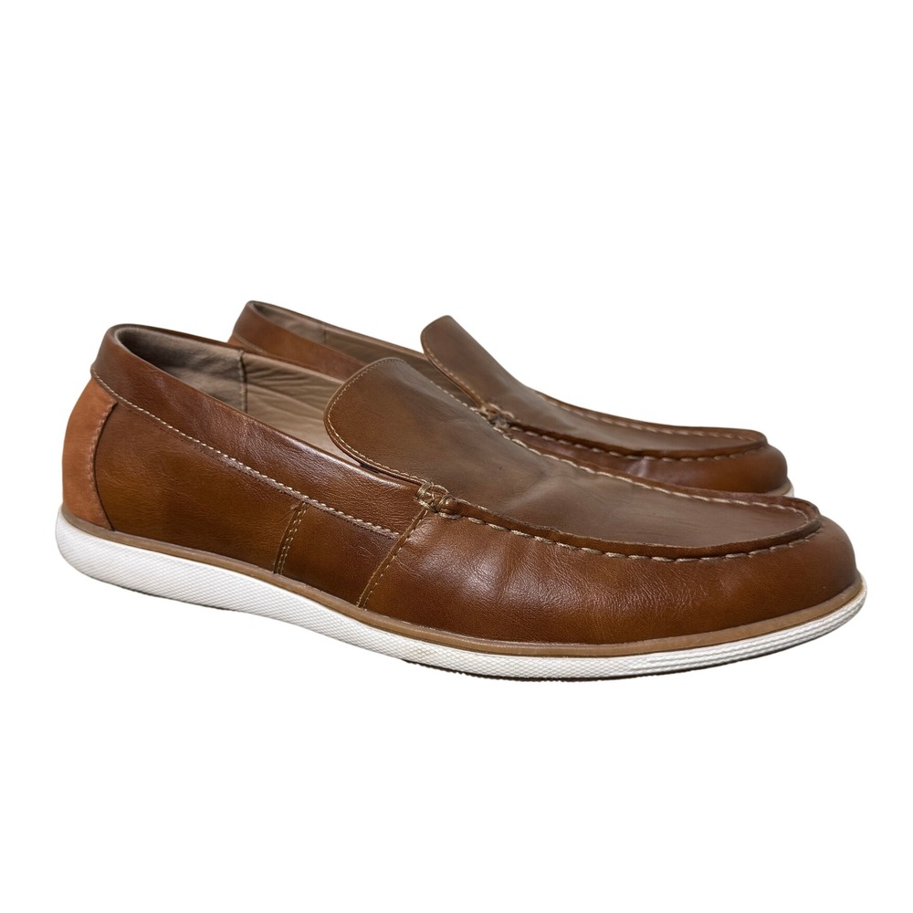 J. Ferrar JF Essex Loafers Mens 8.5M Cognac Brown Slip On Memory Foam Casual - Picture 3 of 9